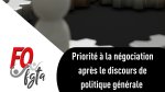 Priorité à la négociation après le discours de politique générale